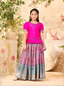 Aarika Girls Embroidered Ready to Wear Lehenga & Blouse