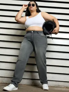 Freeform by High Star Women High-Rise Mom Fit Light Fade Jeans