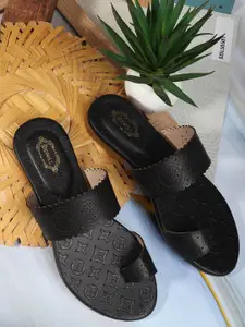 Denill Women One Toe Flats with Laser-Cuts