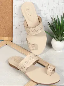 Denill Women OneToe Flats with Laser-Cuts