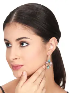 Anvik Contemporary Silver Plated Artificial Stones Drop Earrings