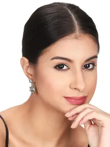 Anvik Contemporary Silver Plated Artificial Stones Drop Earrings