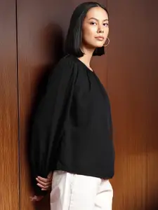 all about you Self-Design Puff Sleeve Top