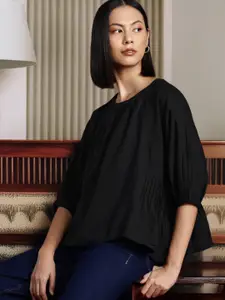 all about you Pleated Cotton Linen Top