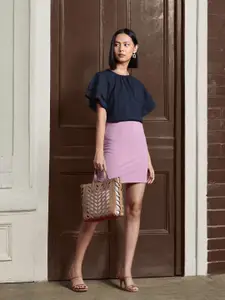 all about you Flutter Sleeve Ruffles Indigo Top