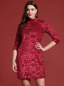 all about you Floral Velvet Sheath Dress