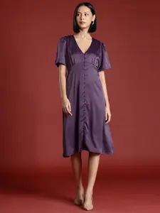 All About You Formals Satin Finish Empire Dress