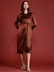 All About You Formals Satin Shirt Midi Dress