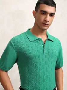 Highlander Men Knitted Textured Relaxed Fit T-shirt