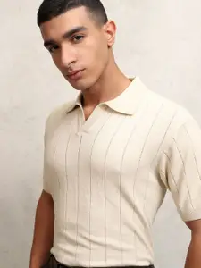 Highlander Men Knitted Textured Polo Collar Tshirt