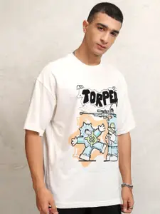 HIGHLANDER Men Graphic Printed Round Neck Oversized T-shirt