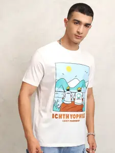 HIGHLANDER Men Graphic Printed Round Neck Relaxed Fit T-shirt