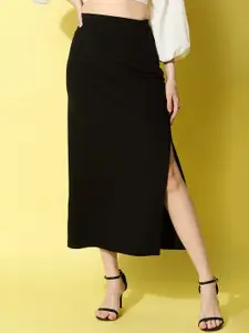 StyleStone Straight Side Slit Midi Skirts