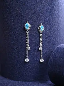 Clara 925 Sterling Silver Cubic Zirconia Contemporary Drop Earrings