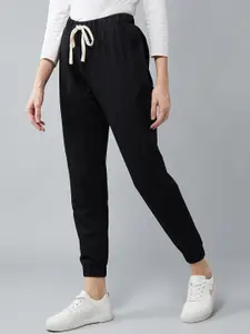 DOLCE CRUDO Women Lightweight Regular Length Mid Rise Clean Look Regular Fit Denim Joggers