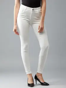 DOLCE CRUDO Women Skinny Mid Rise Regular Length Stretchable Denim Jeans