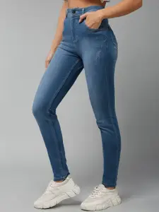 DOLCE CRUDO Women Skinny Fit High Rise Regular Length Denim Stretchable Jeans