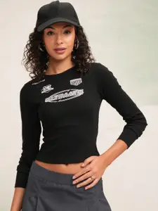 Tokyo Talkies Women Graphic Printed Round Neck Slim Fit T-shirt