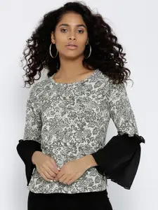 Style Quotient Women White & Black Printed Top