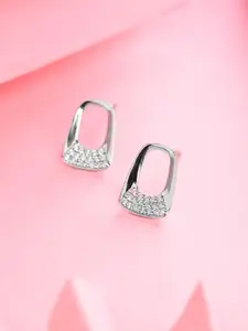 Clara 925 Sterling Silver Rhodium-Plated Contemporary Hoop Earrings