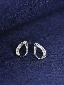 Clara 925 Sterling Silver Rhodium-Plated Contemporary Studs Earrings
