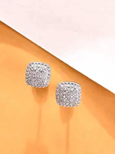 Clara 92.5 Sterling Silver Cubic Zirconia Rhodium Plated Stud Earrings