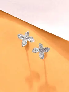Clara 925 Sterling Silver Cubic Zirconia Rhodium Plated Stud Earrings