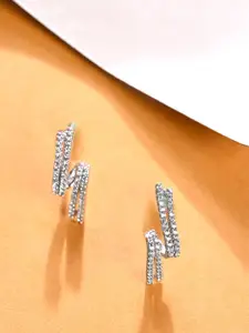 Clara 925 Sterling Silver Cubic Zirconia Rhodium Plated Stud Earrings