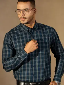 DENNISON Men Smart Tartan Checks Checked Formal Shirt