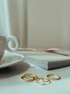 Perfectly Average Women 18K Gold Plated Jewellery Enamel Studded Stackable Ring