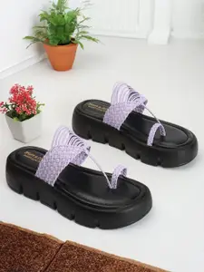 madam glorious Woven Design Flatform Sandals