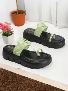 madam glorious Woven Design Flatform Sandals