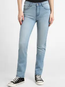 FOREVER 21 Women Regular Slim Fit Mid-Rise Heavy Fade Jeans