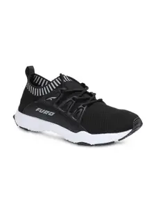 FURO by Red Chief Men Black Mesh Mid-Top Running Shoes L9006 BLACK/STEEL GREY