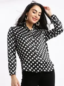 SHOWOFF Women Regular Fit Polka Dot Casual Shirt
