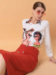 SHOWOFF Women Relaxed Boxy Floral Opaque Printed Casual Shirt