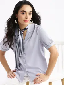 SHOWOFF Women Standard Slim Fit Opaque Striped Casual Shirt