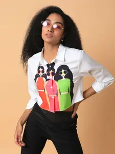 SHOWOFF Women Relaxed Boxy Opaque Printed Casual Shirt