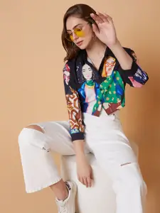 SHOWOFF Women Relaxed Boxy Opaque Printed Casual Shirt
