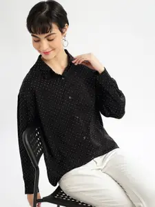 SHOWOFF Women Relaxed Polka Dot Opaque Casual Shirt