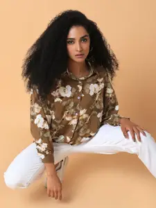 SHOWOFF Women Relaxed Boxy Floral Opaque Printed Casual Shirt