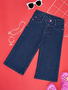 Pantaloons Junior Girls Cropped Flared Mid-Rise Clean Look Jeans