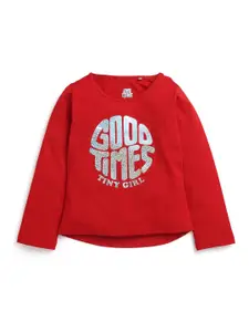 Tiny Girl Girls Graphic Printed Round Neck Long Sleeves Top