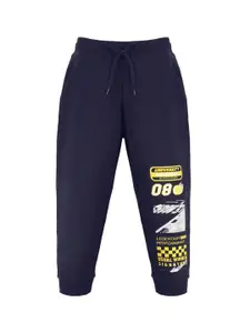 PLUM TREE Boys Printed Pure Cotton Mid Rise Joggers