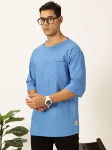 Thomas Scott Men Solid Pure Cotton Boxy T-shirt