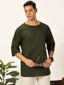 Thomas Scott Men Solid Pure Cotton Boxy T-shirt