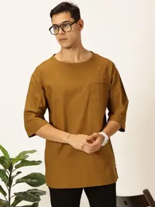 Thomas Scott Men Solid Pure Cotton Boxy T-shirt