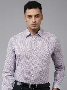 Van Heusen Slim Fit Micro Ditsy Printed Pure Cotton Formal Shirt