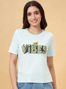 People Women Typography Printed Pockets Boxy T-shirt