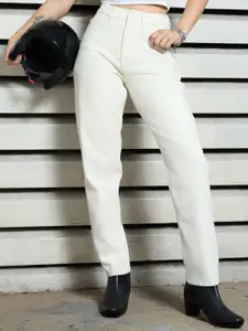 High Star Women High-Rise Mom fit Heavy Fade Jeans